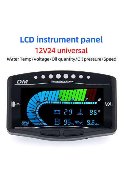 Choice 5 In 1 Universal 12V24V Truck Car LCD Digital Gauge Tachometer Oil Pre...