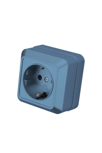 Choice EU 1 Socket with Ground Blue Classic Wall Surface Paint Plastic With G...