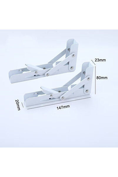 Choice 6 inch white-2pcs(1 pair) White 6 Inch Folding Shelf Brackets Metal Co...