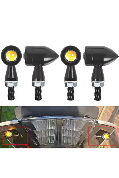 Choice1 4 Pcs-A Motorcycle Turn Signals Mini LED Bullet Flasher Light Indicat...