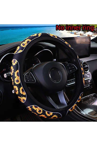 Choice3 B Women's Cow Checkered Sunflower Cherry Blossom Steering Wheel Cover...