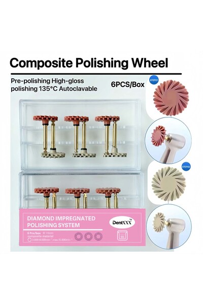 choice2 3Pcs Brown 3Pcs Gray 6Pcs Diamond Polishing Disc Kit, Coarse/Medium/F...