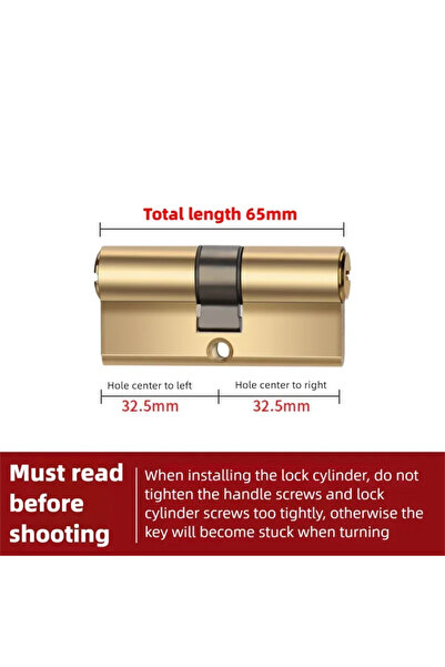 Choice8 65(32.5-32.5) Anti-Theft Brass Door Cylinder Lk Biased AB Key Entranc...