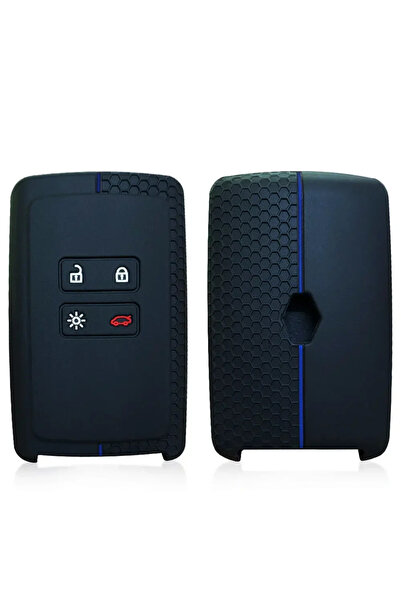 Choice3 black(blueline) Silicone Car Key Cover Case for Renault Captur Megane...