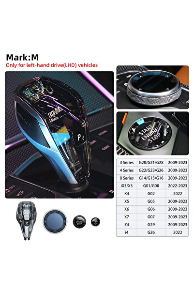 Choice3 Mark M 4 Pieces Set Car Gear Shift Knob Handle For BMW G01 G02 G08 G0...