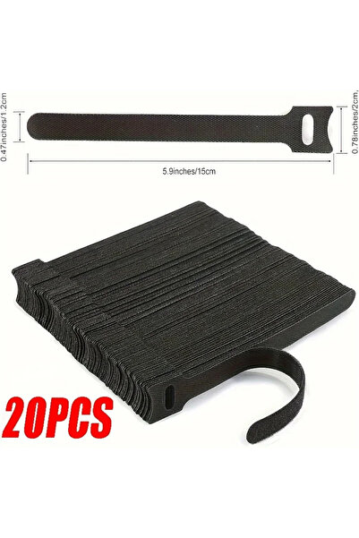 Choice 20 قطعة من أربطة تنظيم الكابلات القابلة للفك، مناسبة للفأرة وسماعات ال...