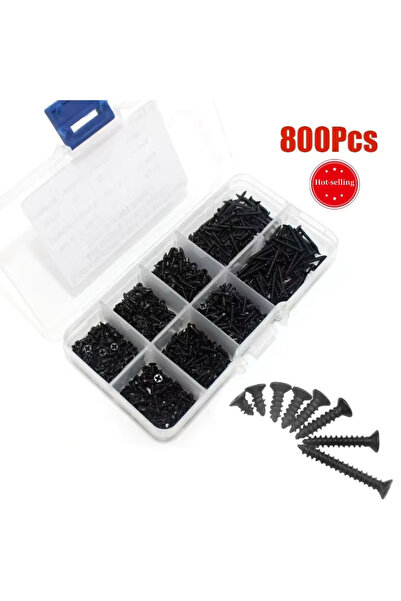 Choice 800 قطعة من مفكات براغي فولاذية سوداء صغيرة الحجم من نوع فيليبس، ذات ر...