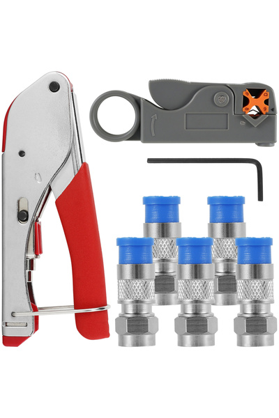 Choice color Light Blue Coaxial Cable Crimper Tool RG6 Wire Stripper Crimper ...