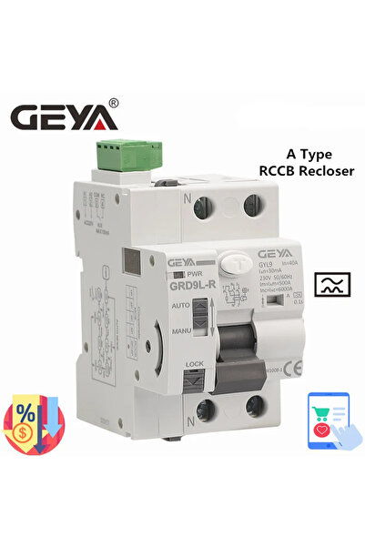 Choice1 GRD9L-R-AC220-Type A 2P-40A-30mA(0.03A) GEYA GRD9L Type A RCD Auto Re...