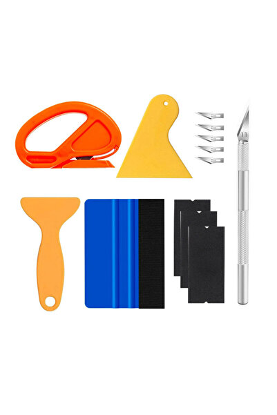 Choice مجموعة أدوات لفّ أفلام السيارات (1-13 قطعة): مكشطة فينيل، قاطعة، زجاجة...