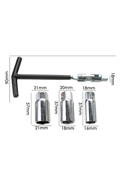 Choice black 4-piece spark plug sket wrench set, high-strength chrome-plated ...