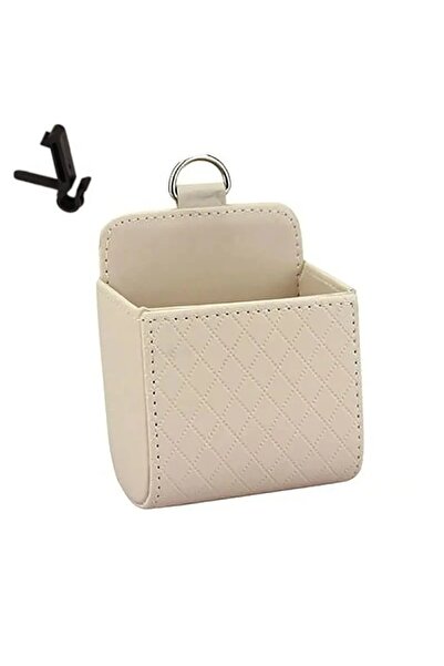 choice2 Beige Car Storage Bag Car Air Outlet Debris Bag For Mobile Phone Key ...