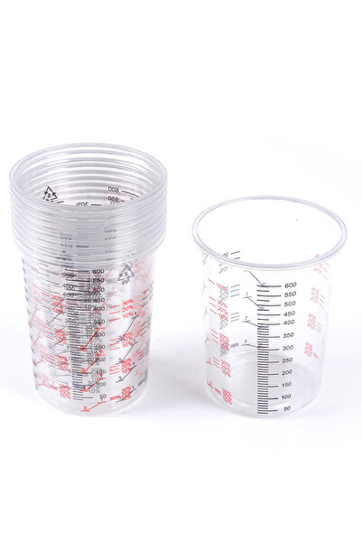 Choice 10pcs 10pcs Plastic Paint Mixing Cup 600ml Mixing Pot Paint Mixing Cal...