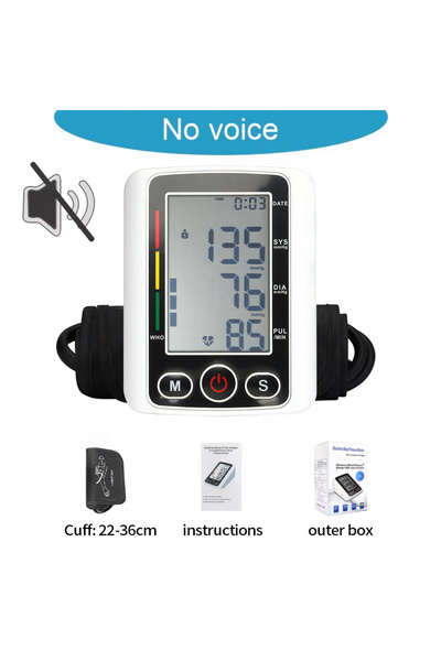 Choice4 جهاز قياس ضغط الدم الأوتوماتيكي بدون صوت، يُوضع على الذراع، مزود بشاش...