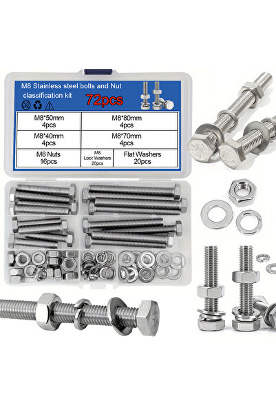 Choice1 مجموعة براغي سداسية عالية القوة مكونة من 72 قطعة، مقاسات M6 وM8 وM10،...