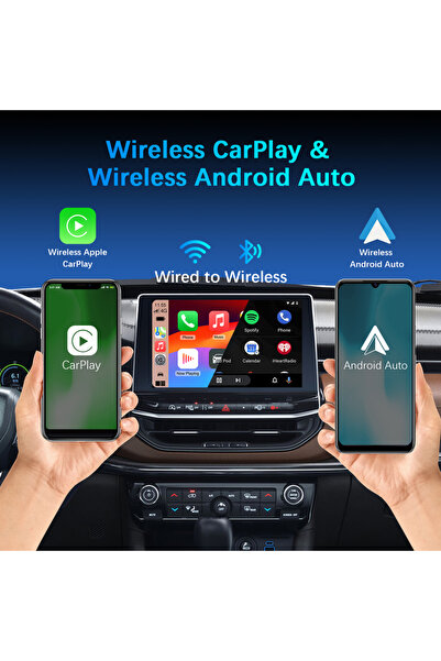 Choice أسود جديد 2 في 1 محول لاسلكي لاسلكي CarPlay Android Auto دونجل USB ذكي...