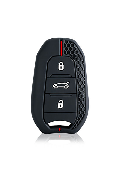 Choice1 Red Silicone Car Smart Key Case Shell Cover Protector Fob For Peugeot...