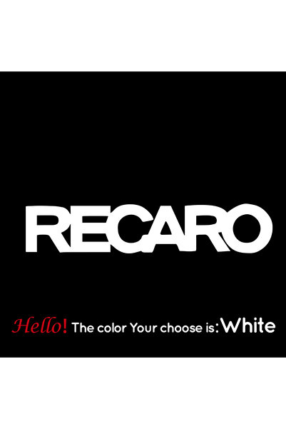 Choice5 ملصق سيارة ريكارو أبيض مقاس XL (28 سم × 5 سم) مقاوم للماء، مصنوع من ا...