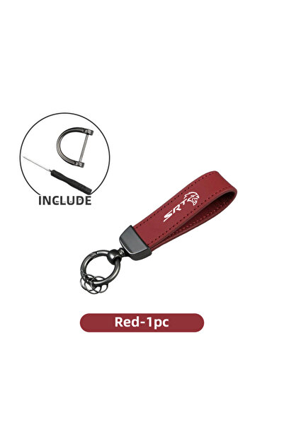 Choice5 Red-1pc Car Logo KeyChain Leather Key Rings Auto Accessories For Dodg...