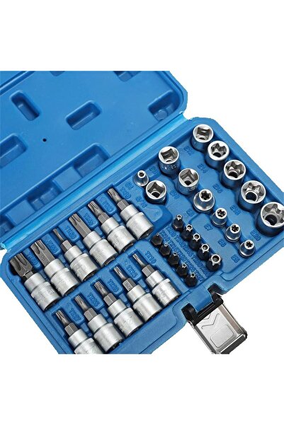 Choice Sky Blue High-quality 34Pcs Torx Star Skets & Bit Set Male / Female E-...