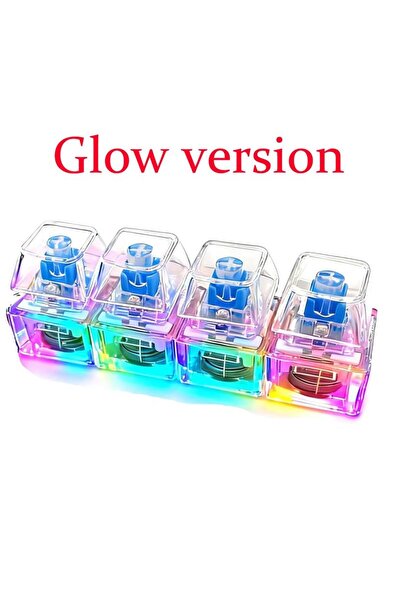 Choice1 Transparent Glowing Keyboard Stress Relief Toy, Keychain, 4-in-1 Stre...