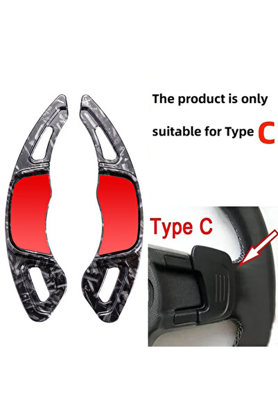 Choice مقابض تبديل السرعات السوداء من النوع C لعجلة القيادة لسيارات فولكس فاج...