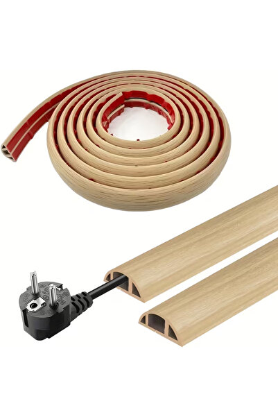 Choice3 2mx3cm Maple wood grain 1PC 2M/78.74in Flexible Floor Cable Duct, Sel...