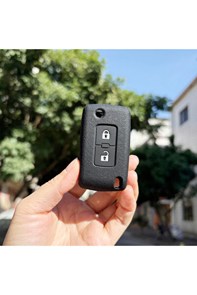 Choice3 غطاء حماية أسود من السيليكون لمفتاح سيارة ميتسوبيشي أوتلاندر 3 موديل ...