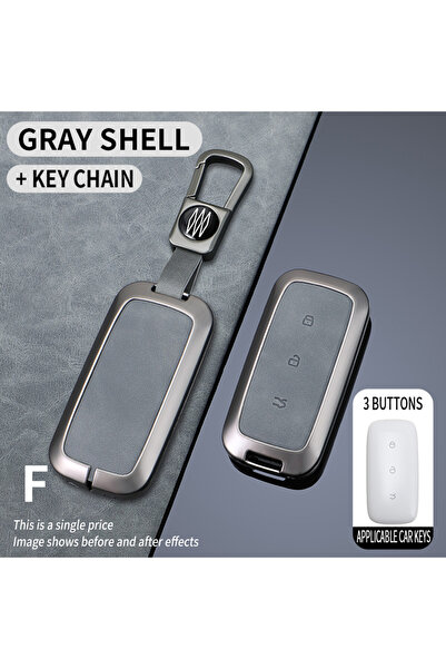 Choice Gray Square Set 3 Butt Car Key Case Cover Shell Fob For Geely EX5 E5 P...
