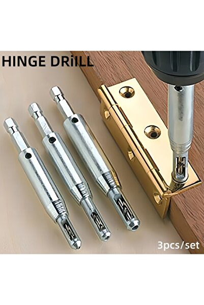 Choice مجموعة أدوات حفر مفصلات سداسية الشكل مكونة من 3 قطع، مناسبة لأعمال الن...