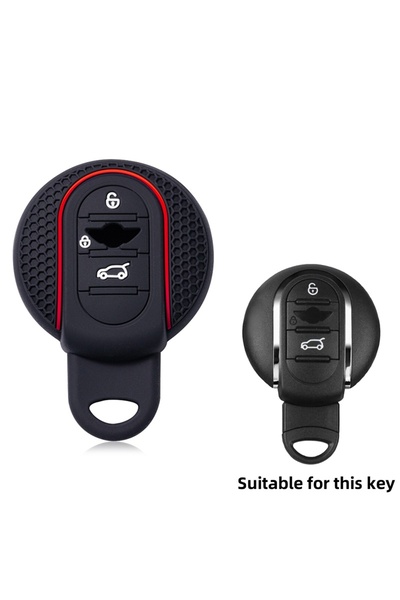 Choice غطاء مفتاح السيارة عن بعد بخط أسود وأحمر لسيارة ميني كوبر F54 F55 F56 ...