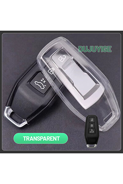 Choice غطاء مفتاح سيارة شفاف من مادة TPU باللون الأبيض (نمط أودي-إي) لسيارة أ...