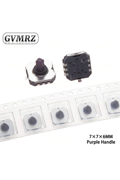 Choice4 مفتاح خماسي الاتجاهات 7×7×6 SMD بنفسجي، 10 قطع، 7×7 و10×10 SMD، لمفات...