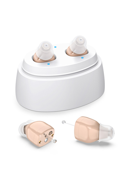 Choice سماعة أذن قابلة لإعادة الشحن من براون لكبار السن، مكبر صوت لاسلكي، سما...