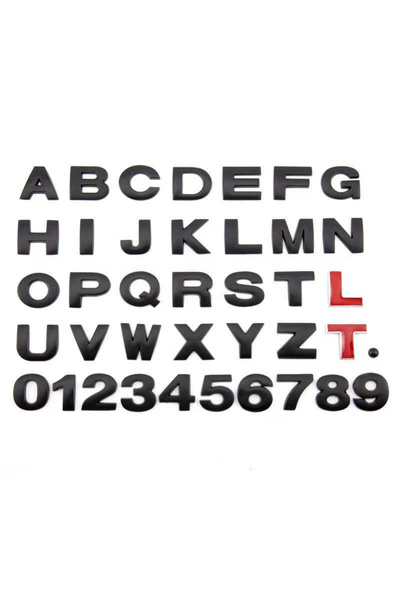 Choice 45MM A 1Pcs 3D Metal 45mm 25mm Car Letters Alphabet Emblem Numbers Chr...