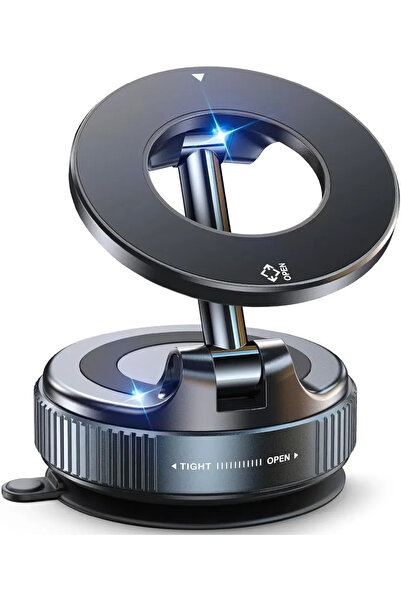 Choice حامل هاتف مغناطيسي للسيارة أسود مطور بتقنية الشفط، قابل للدوران 360 در...