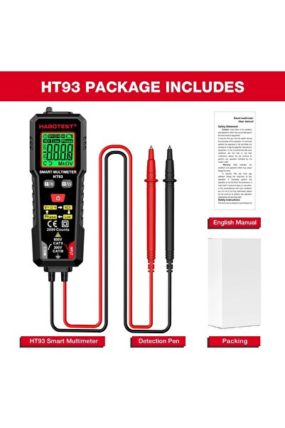 Choice HT93 HABOTEST HT93 Digital Multimeter Voltage Tester 2000 Counts AC/DC...