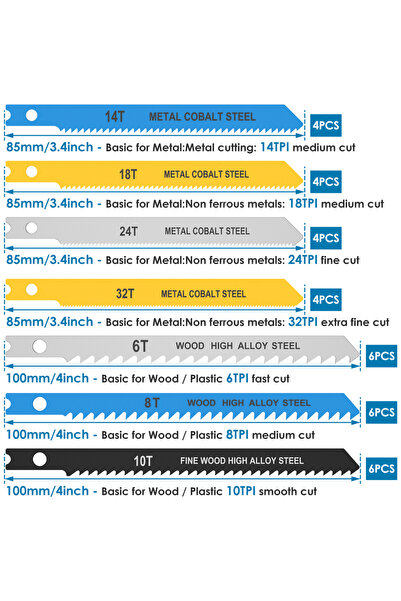 Choice1 مجموعة شفرات منشار ترددي من الفولاذ عالي الكربون، 34 قطعة أو 54 قطعة،...