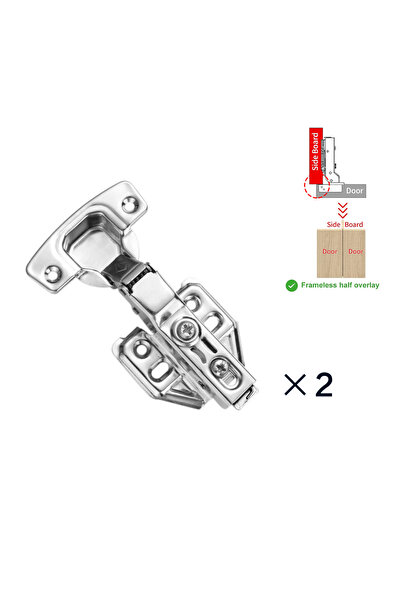 Choice1 NA Half Overlay (2 Pcs) 2pcs Frameless Cabinet Door Concealed Hinges,...