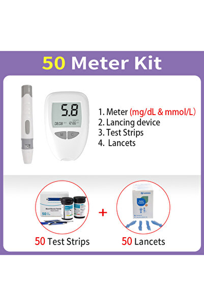 Choice مجموعة 50 قطعة لجهاز قياس نسبة السكر في الدم، جهاز مراقبة مرض السكري، ...