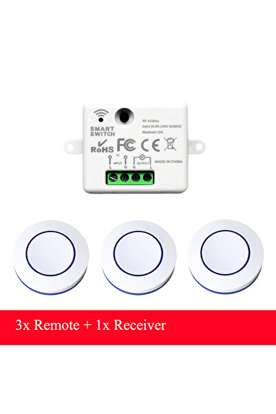 choice2 1x receiver 3xRC AXUS 433HMz Wireless Round Button Remote 110V 220V 2...