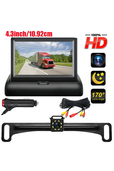 Choice black Car Backup Monitor Camera Kit 4.3 inch Foldable Screen TFT LCD V...