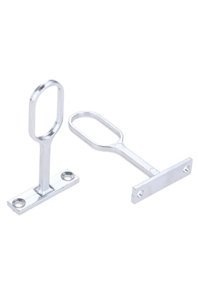 Choice 2pcs silver 2pcs Stainless Steel Wardrobe Rail Support Flange Bracket ...