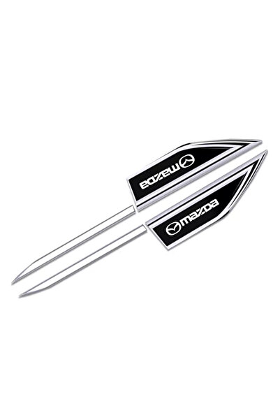 Choice1 ملصقات سيارة مازدا سوداء، قطعتان، شعار معدني ثلاثي الأبعاد بتصميم شفر...