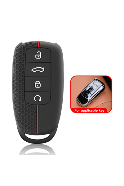 Choice غطاء مفتاح أبيض من السيليكون الناعم بثلاثة أو أربعة أزرار لسيارات شيري...
