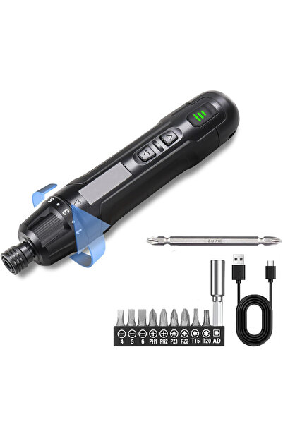 Choice طقم مفك براغي كهربائي لاسلكي قابل لإعادة الشحن من النوع C، أسود اللون،...