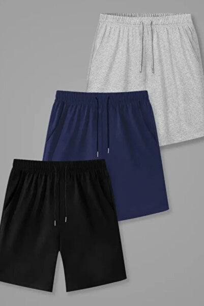 TORUK MAKTO 3-Pack Unisex Regular Comfortable Fit Combed Cotton Shorts
