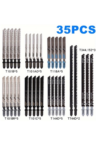 Choice مجموعة شفرات منشار ترددي من الفولاذ عالي الكربون مكونة من 35 قطعة، مثا...