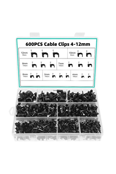 Choice 600PCS Cable Clips 4-12mm Wire Holders for Home Office Desk TV Compute...