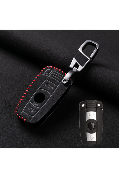 Choice1 Red Leather Car Key Case Cover Fob For BMW E60 E61 E70 E81 E87 E90 E9...